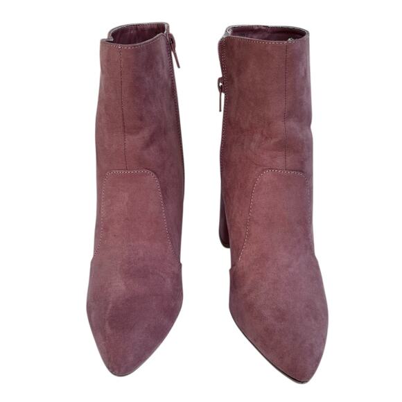 Charlotte Russe Mauve Suede Ankle Boots Size 8 Heeled Bootie - Picture 5 of 10
